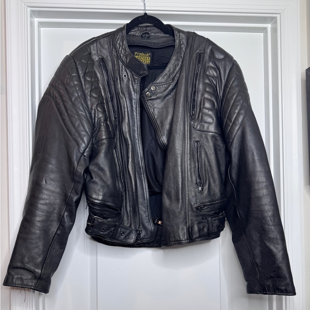 Vintage Leather Protech Apparel Motorcycle Jacket Sz 44